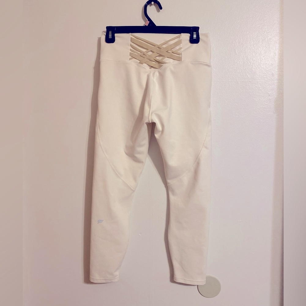 Power Hold Fabletics Leggings cream color